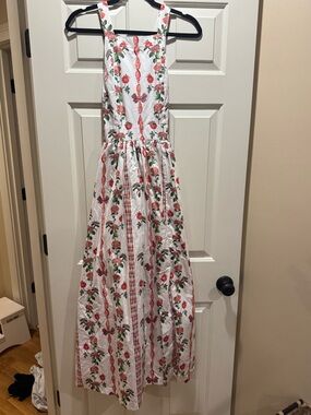 Hill House Women’s White Maxi Dress with Red Floral Print